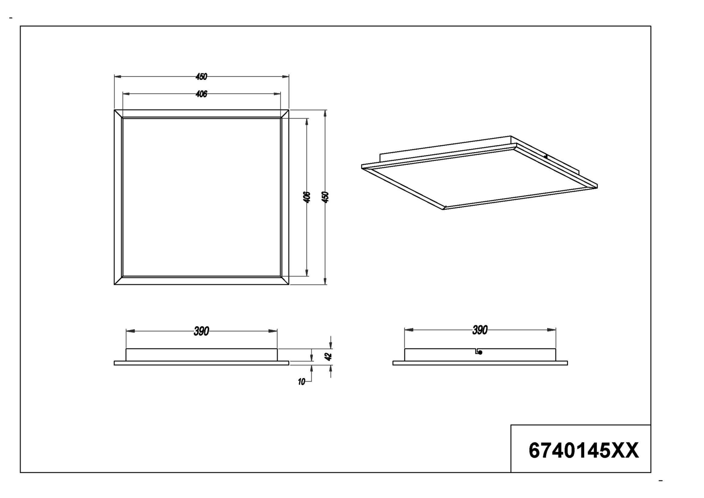 Kattovalaisin TRIO Phoenix Led 3000lm 45x45cm Mattamusta K Rauta