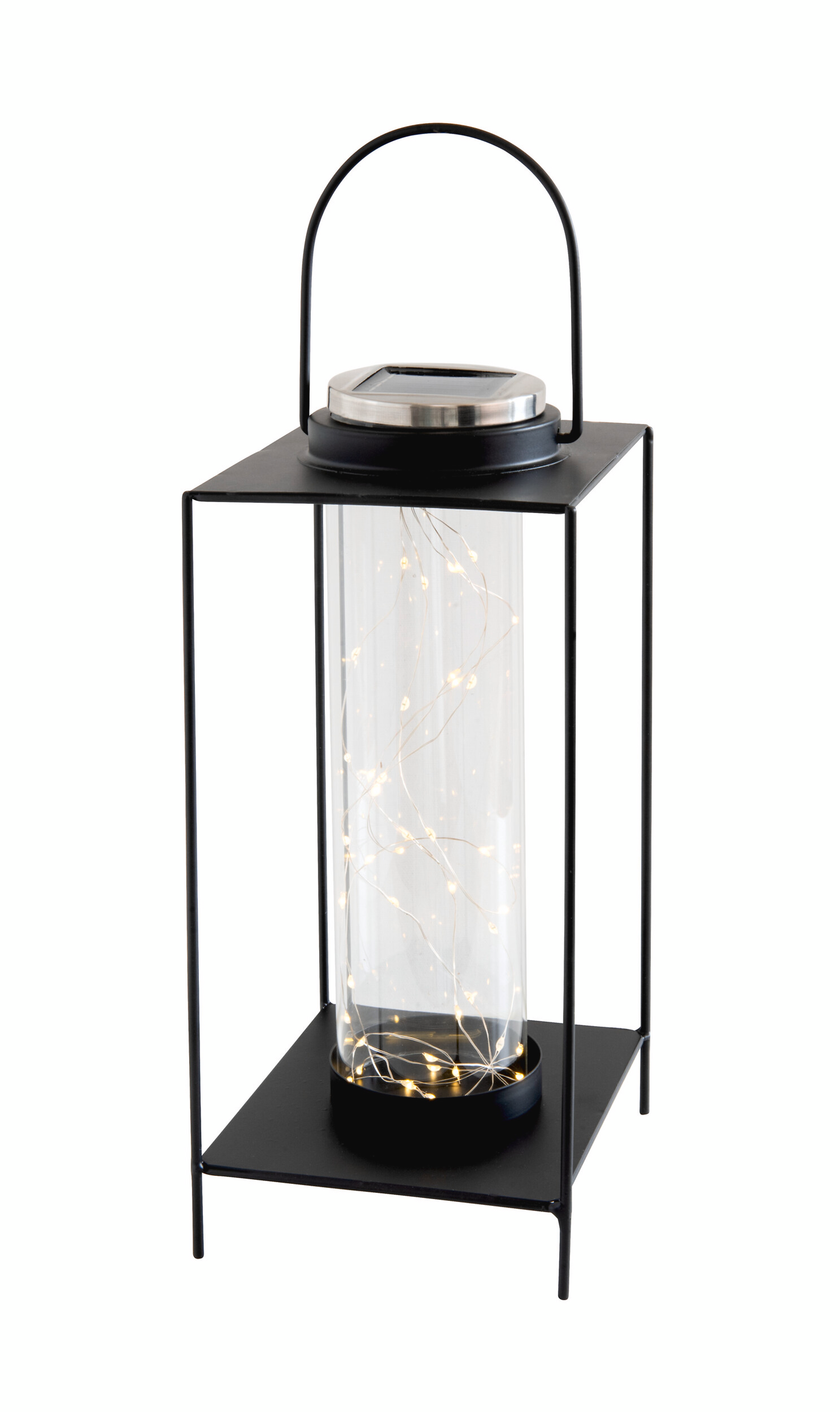 Lyhty Airam Modena solar metallia 28cm