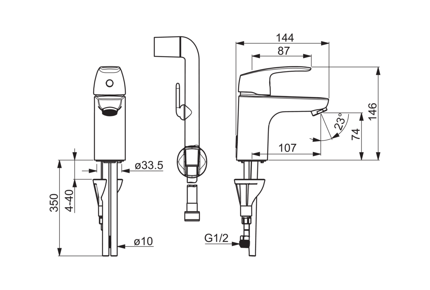 Pesuallashana Oras Safira 1017 Bidetta-käsisuihkulla