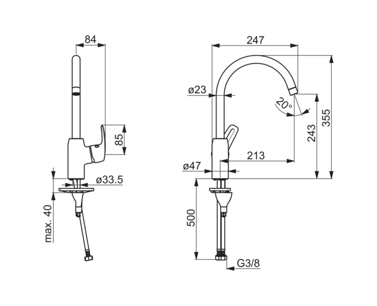 Keittiöhana Oras Safira 1028F