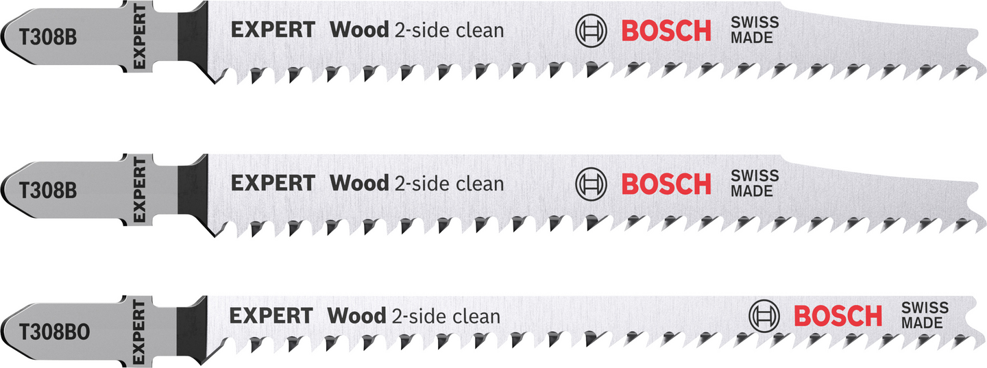 Pistosahanterä Bosch EXPERT 'Wood 2-side clean', 3-osainen sarja, T308B/BO