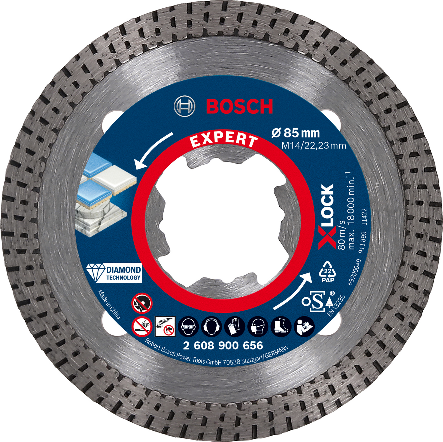 Timanttikatkaisulaikka Bosch EXPERT HardCeramic X-LOCK 85 x 22,23 x 1,6 x 7 mm