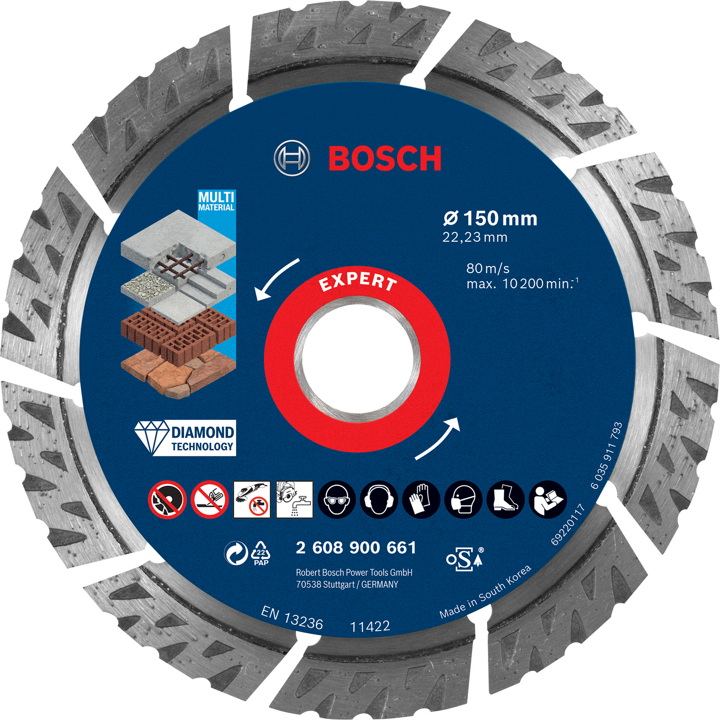 Timanttikatkaisulaikka Bosch EXPERT MultiMaterial 150 x 22,23 x 2,4 x 12 mm