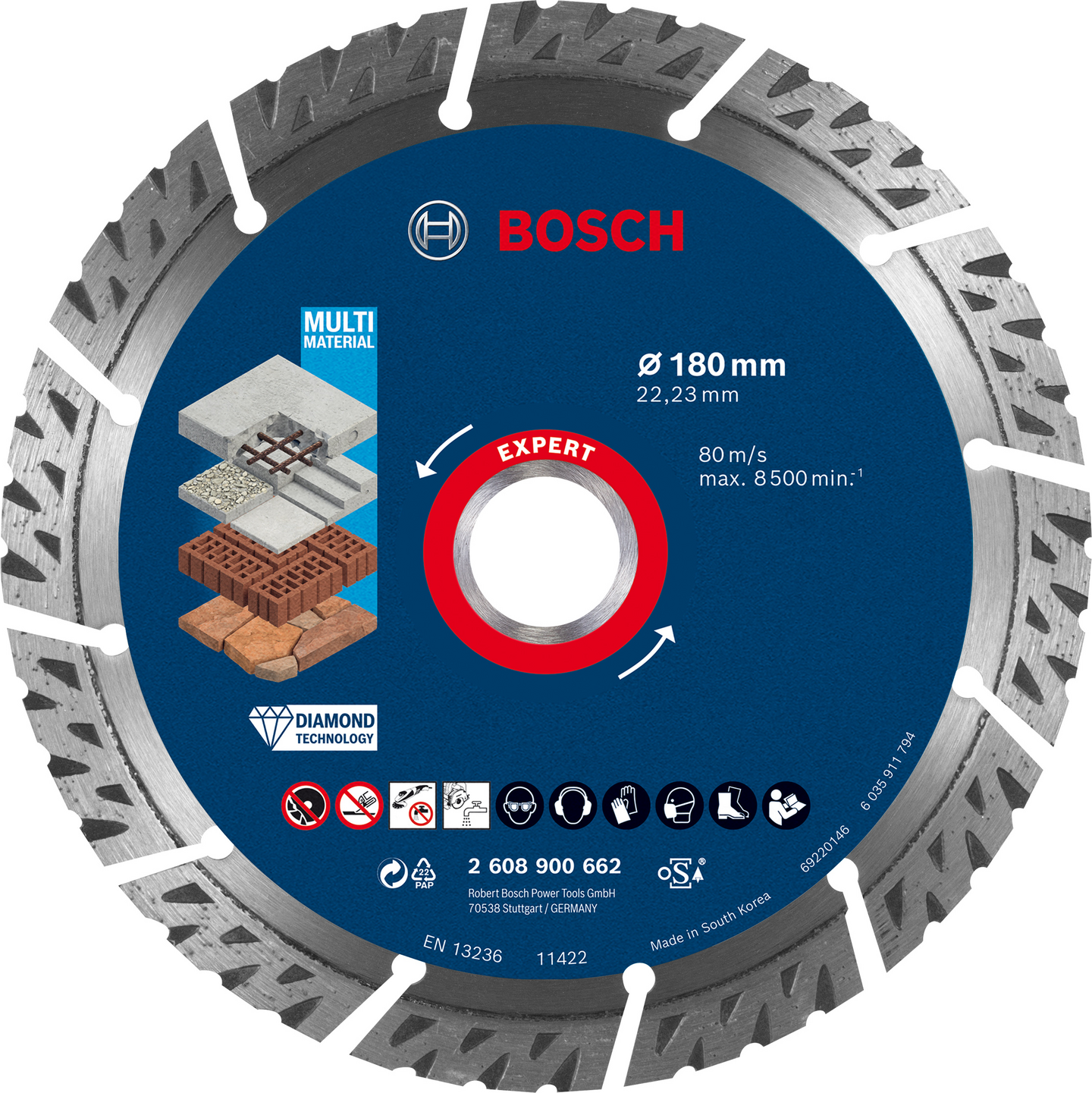 Timanttikatkaisulaikka Bosch EXPERT MultiMaterial 180 x 22,23 x 2,4 x 12 mm