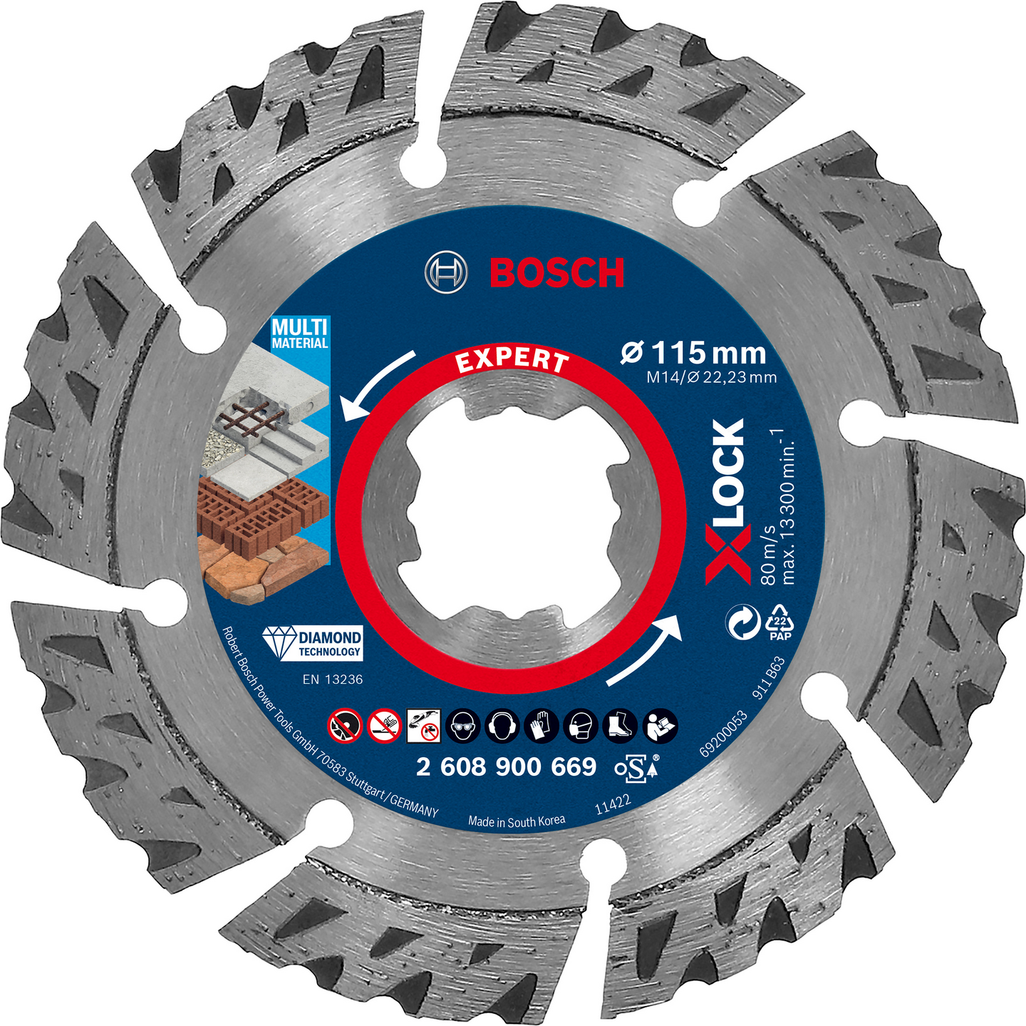 Timanttikatkaisulaikka Bosch EXPERT MultiMaterial X-LOCK,115x22,23x2,4x12 mm