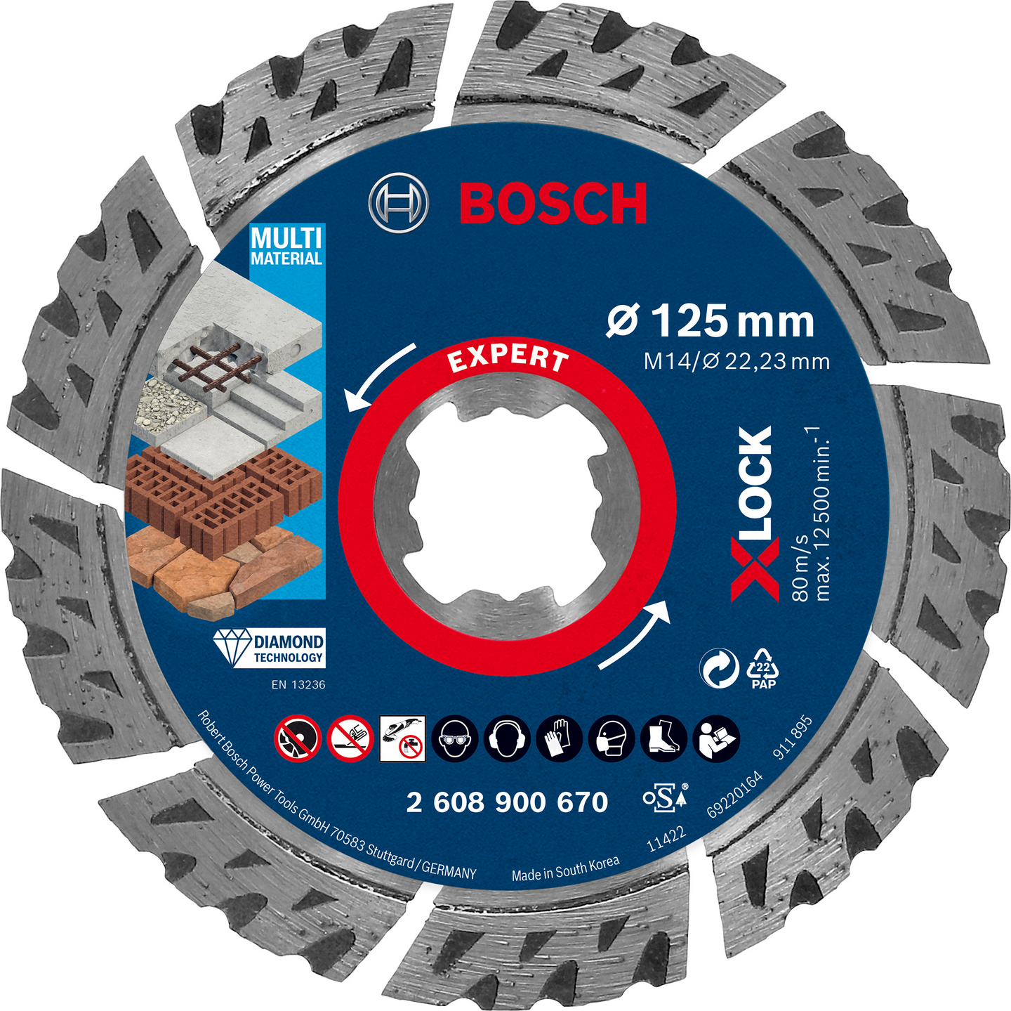 Timanttikatkaisulaikka Bosch EXPERT MultiMaterial X-LOCK 125x22,23x2,4x12 mm