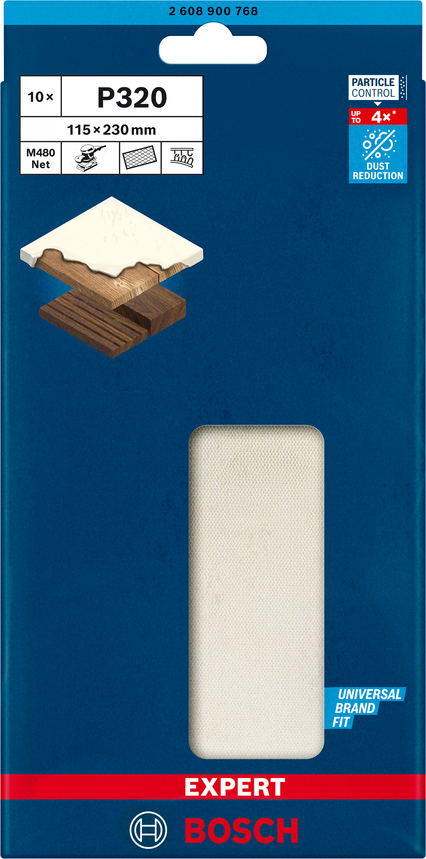 Hiomaverkko tasohiomakoneille Bosch EXPERT M480, 115 x 230 mm, G 320, 10 kpl