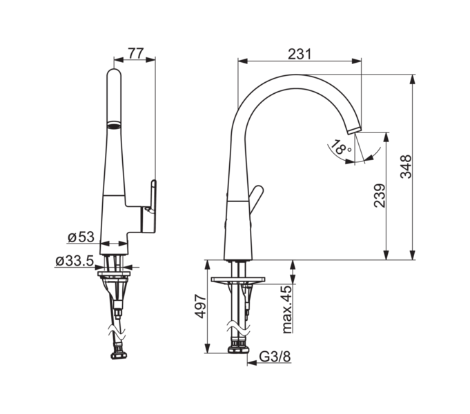 Keittiöhana Oras Inspera 3030F