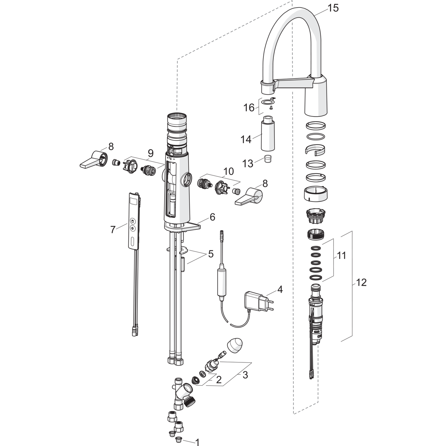 Keittiöhana Oras Optima 2729F älykkäällä pesukoneventtiilillä