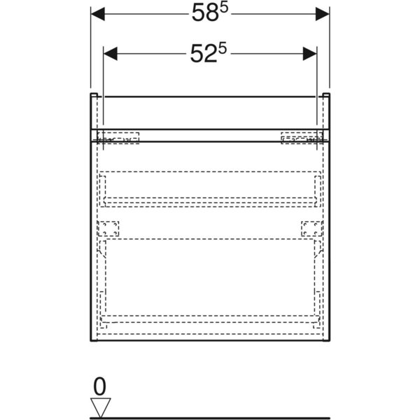 Allaskaappi Geberit Renova Plan L58,5 K60,6 S44,6cm vaalea hikkoripuu
