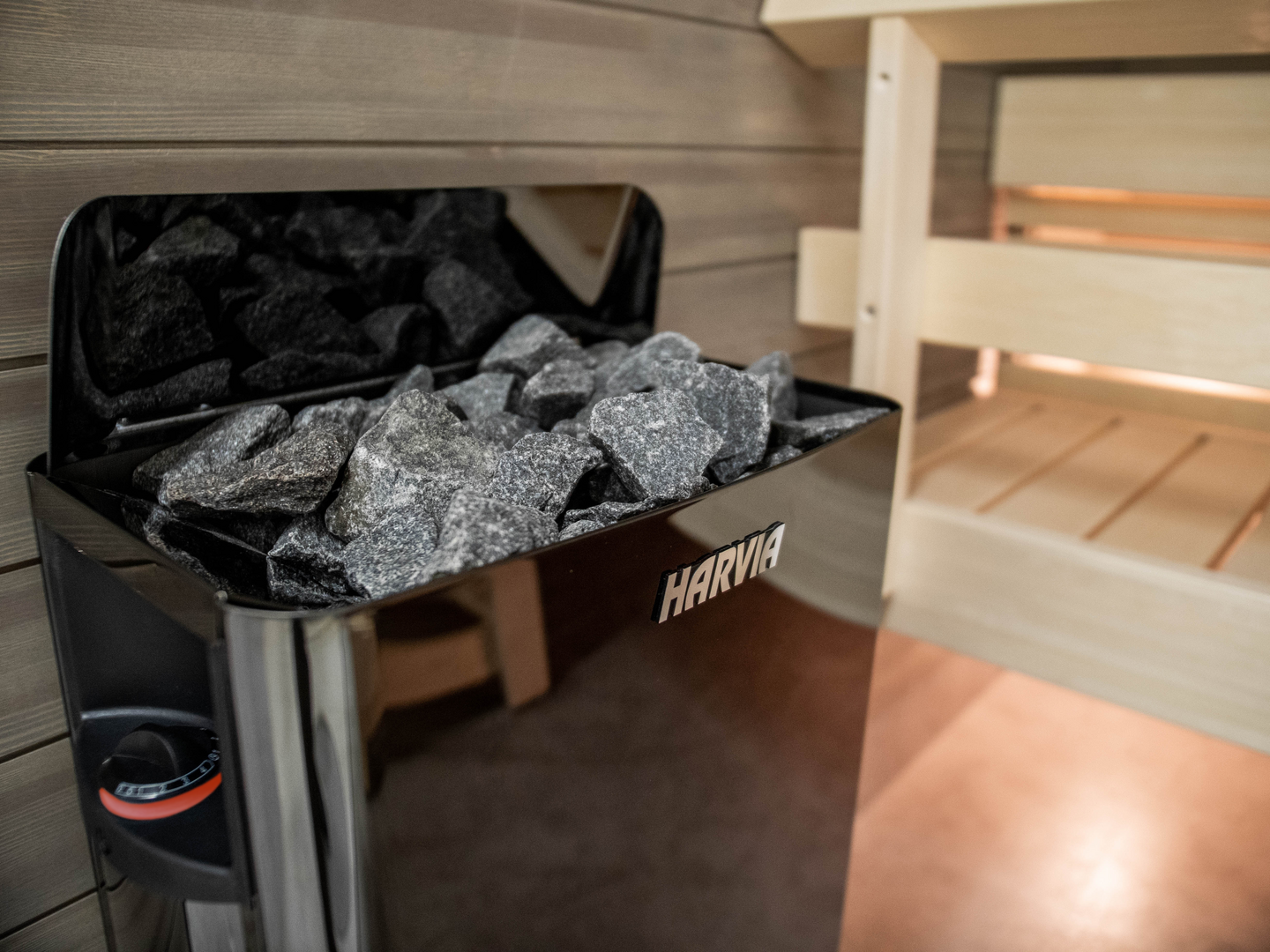 AGGREGAT HARVIA SW80 THE WALL BLACK, STEEL VÄGGHÄNGD