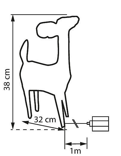 Koristehahmo Airam poro Elmeri rottinki 38cm