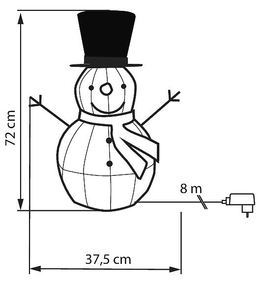 Koristehahmo Airam lumiukko Niclas 72cm 60 lediä IP44