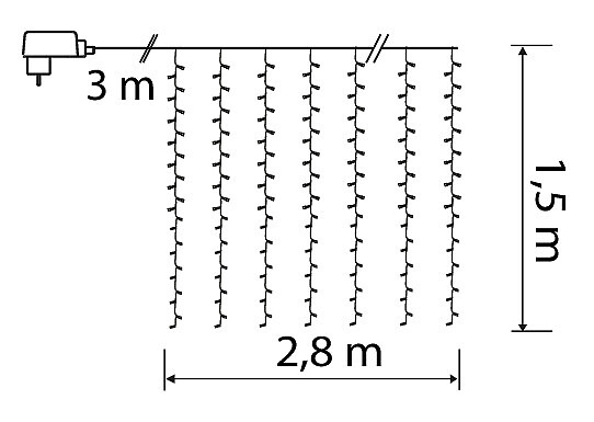 Valoverho Airam Dire 240 lediä 280cm IP44