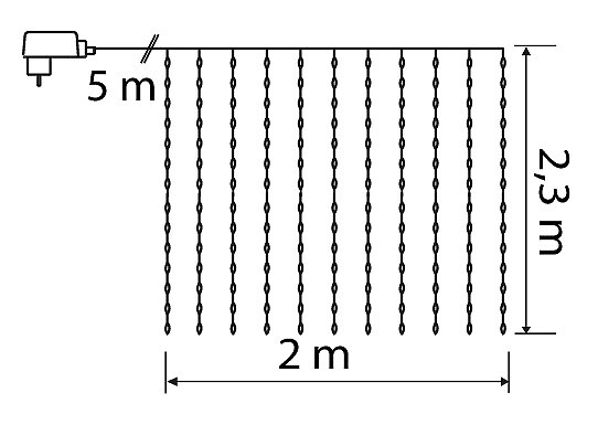 Valoverho Airam Dot 250 lediä IP44