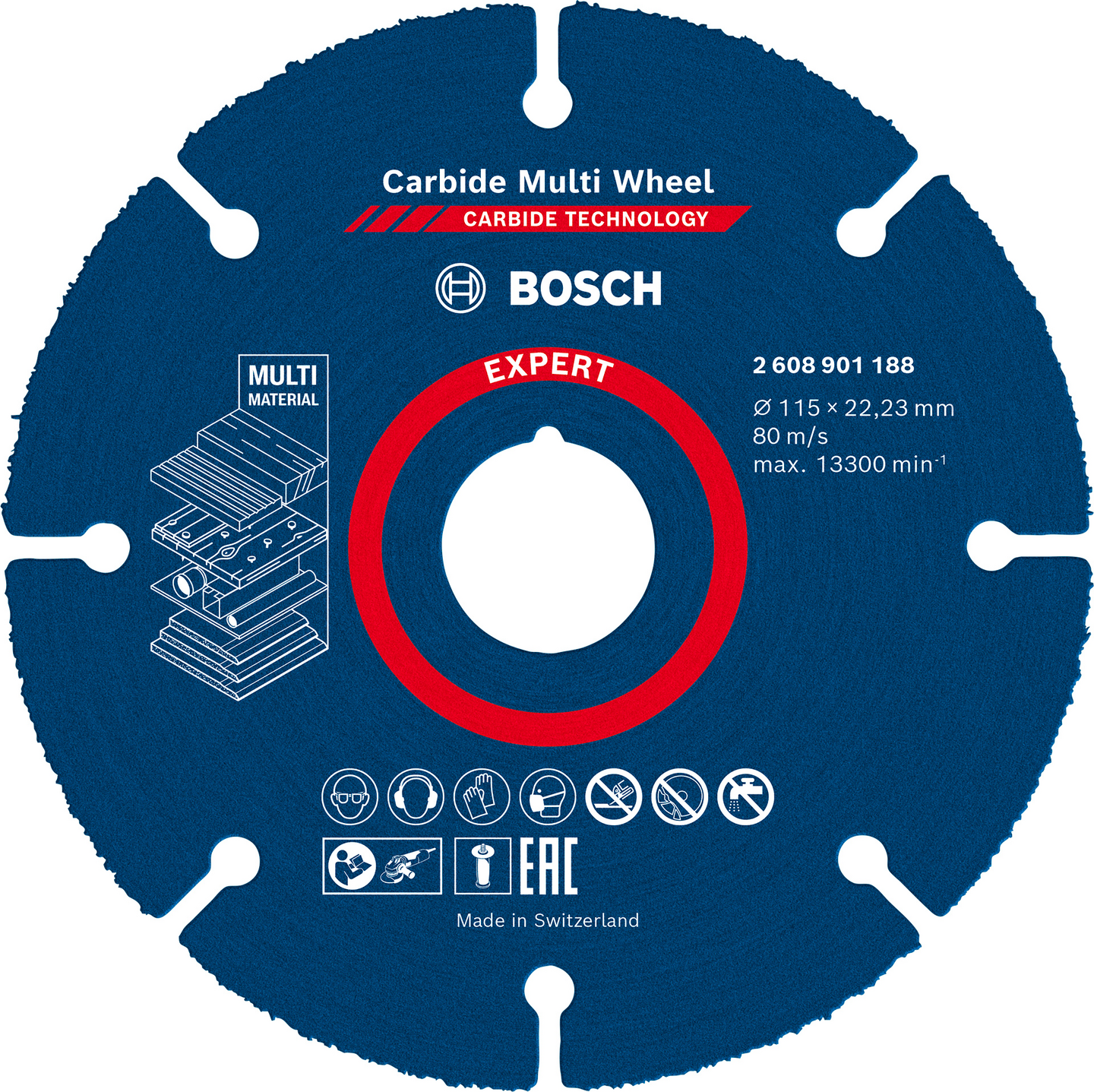 Katkaisulaikka Bosch EXPERT Carbide Multi Wheel, 115 mm, 22,23 mm