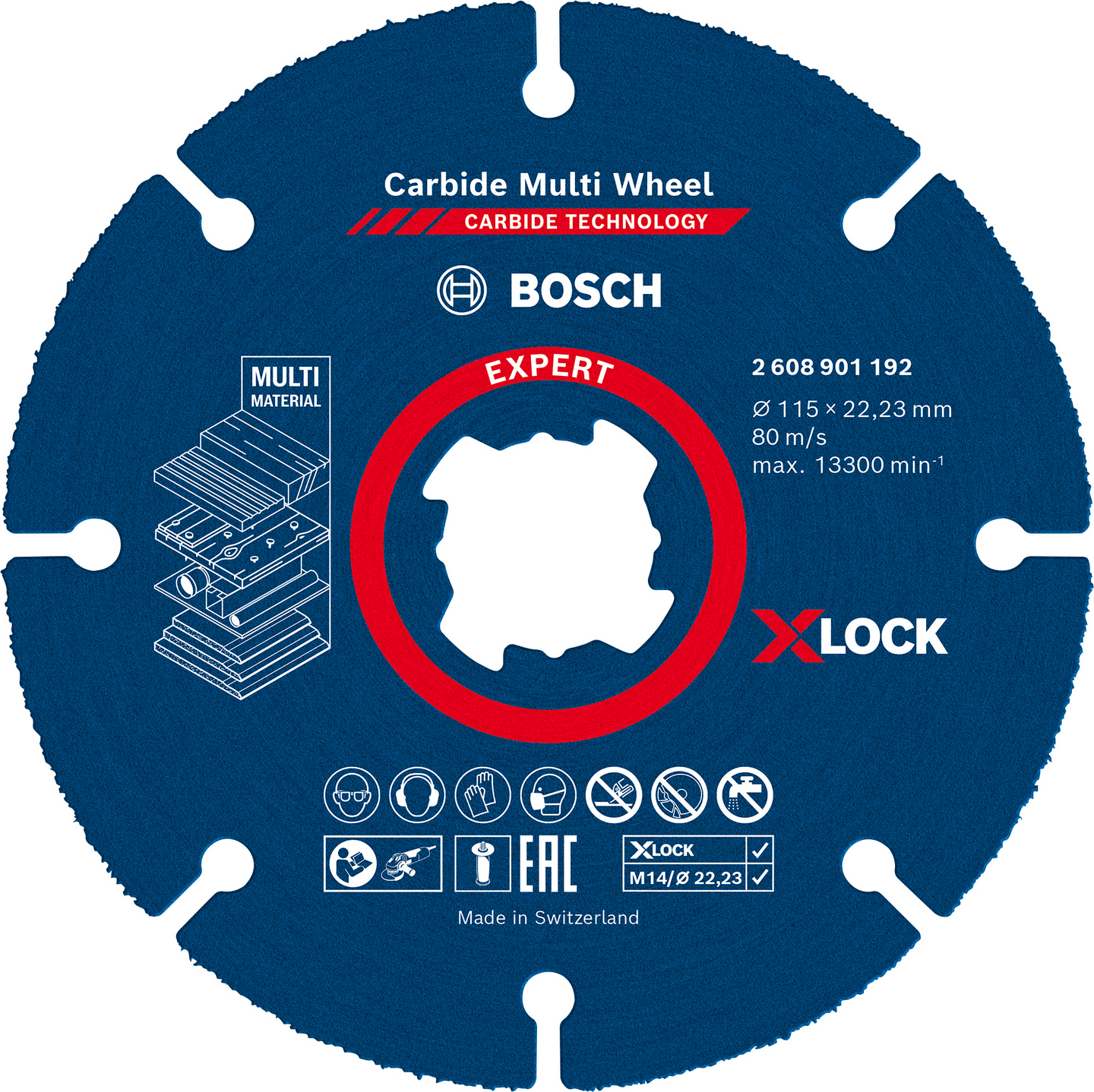 Katkaisulaikka Bosch EXPERT Carbide Multi Wheel X-LOCK, 115 mm, 22,23 mm