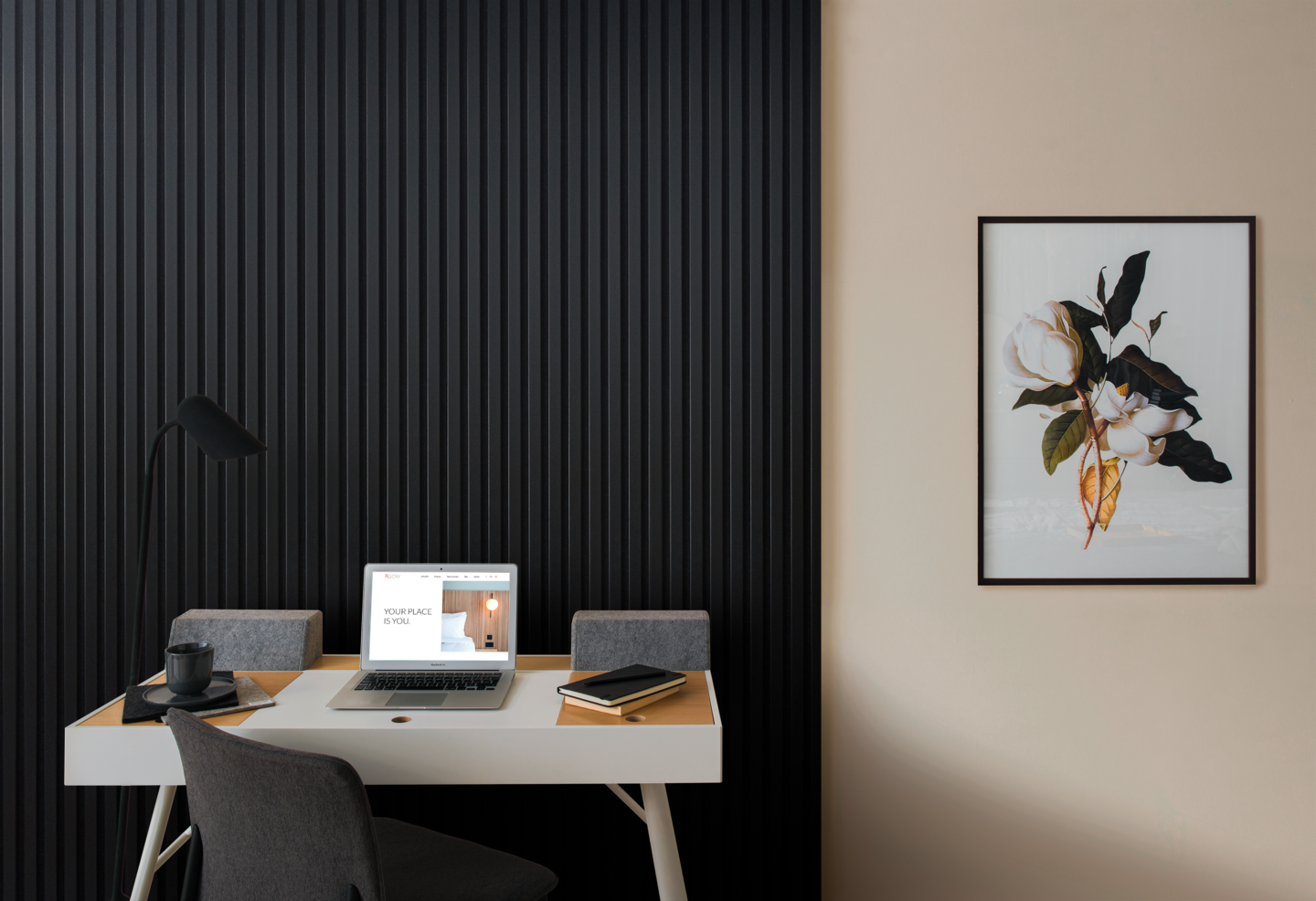 Akustiikkarimapaneeli 265x30x2 musta