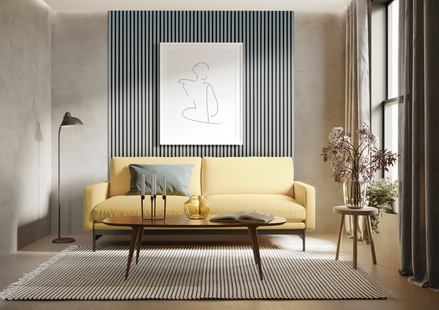 Akustiikkarimapaneeli 265x30x2 harmaa