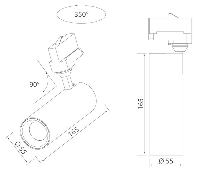 Kohdevalaisin Airam Spot-On 13W 830/840 IP20 36D himmennettävä valkoinen