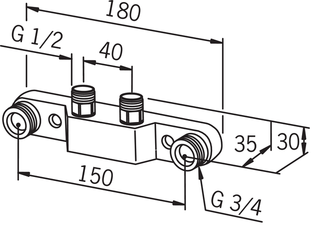 Seinäkiinnike Oras 2044150 hanavaraosa 150/40mm