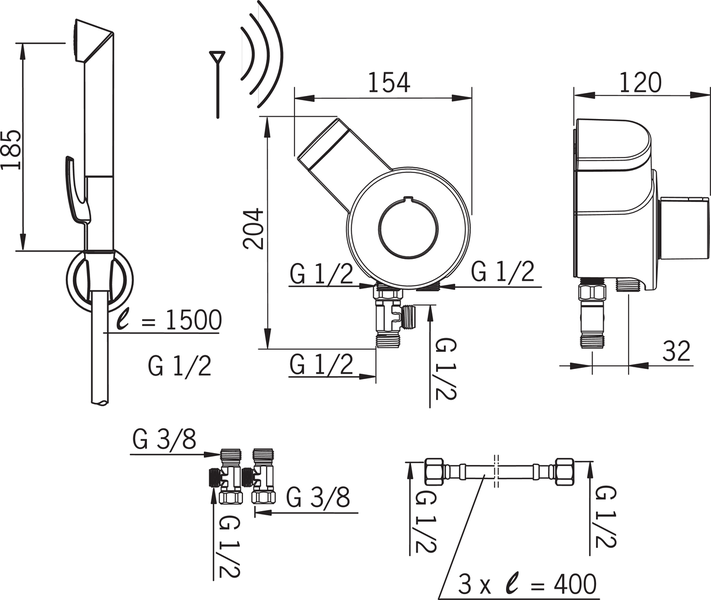 Bidetta-yksikkö Oras Optima Smart 197095
