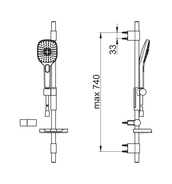 Suihkusetti Oras 433 Hydractiva 3-spray
