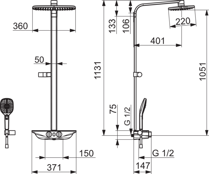 Sadesuihkuhana Oras Esteta Wellfit 7592-15