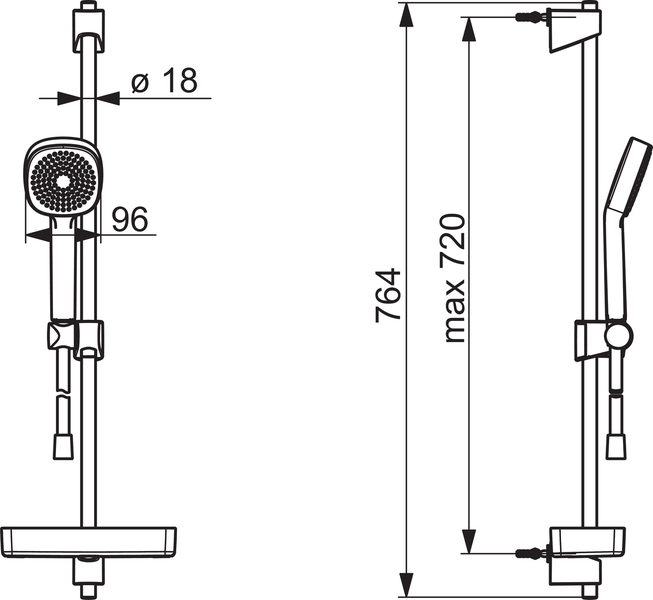 Suihkusetti Oras 558 Apollo Style 9l/min