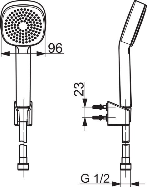 Käsisuihkusetti Oras 535 Apollo Style 1-toiminen
