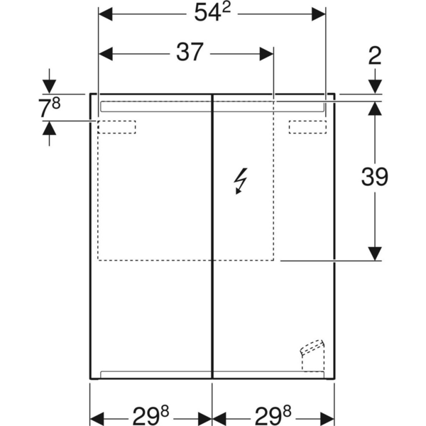 Peilikaappi IDO Reflect L60 K70 S18cm valot pistorasia