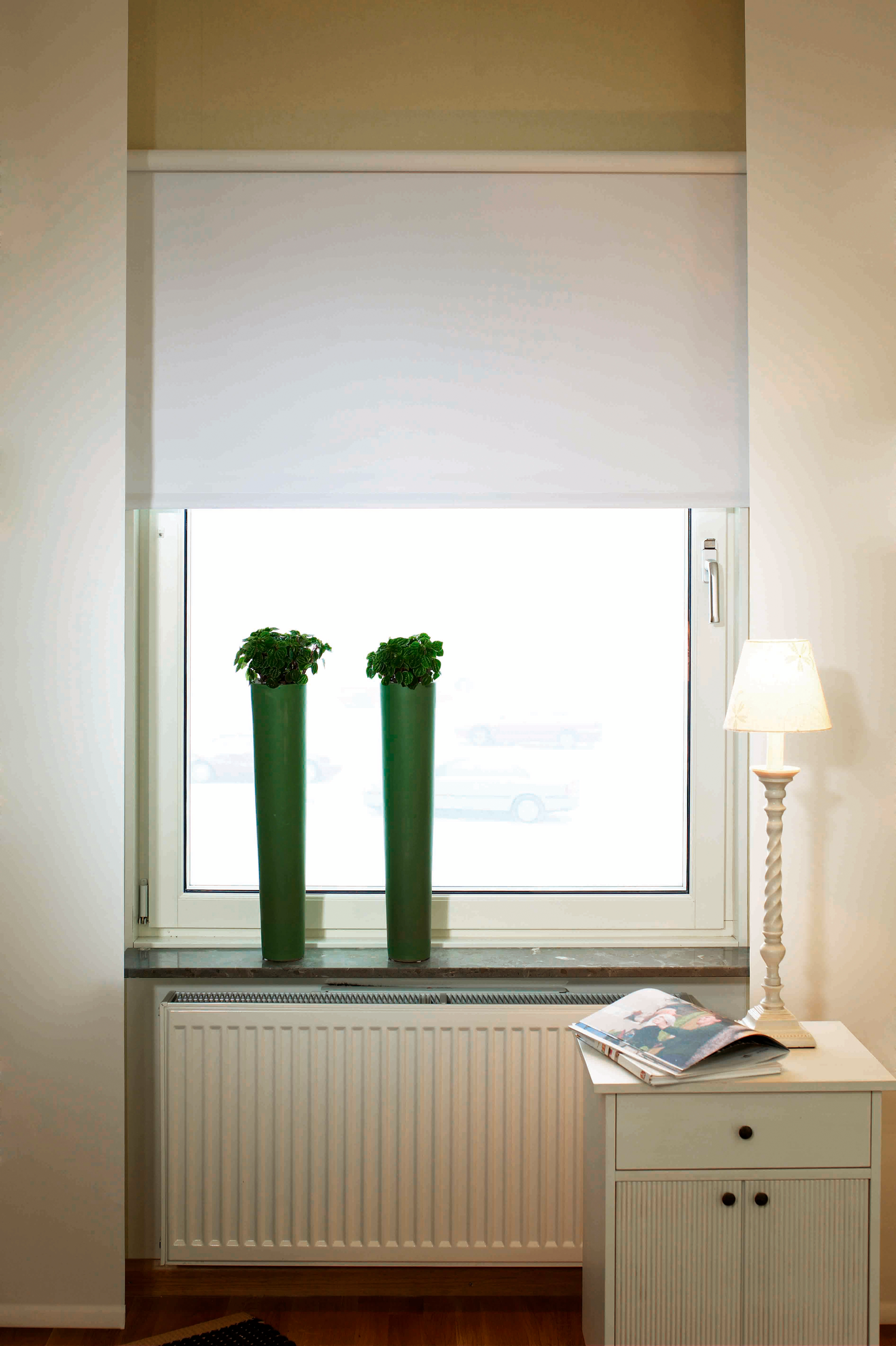 Rullakaihdin Kirsch pimentävä 160x165cm valkoinen