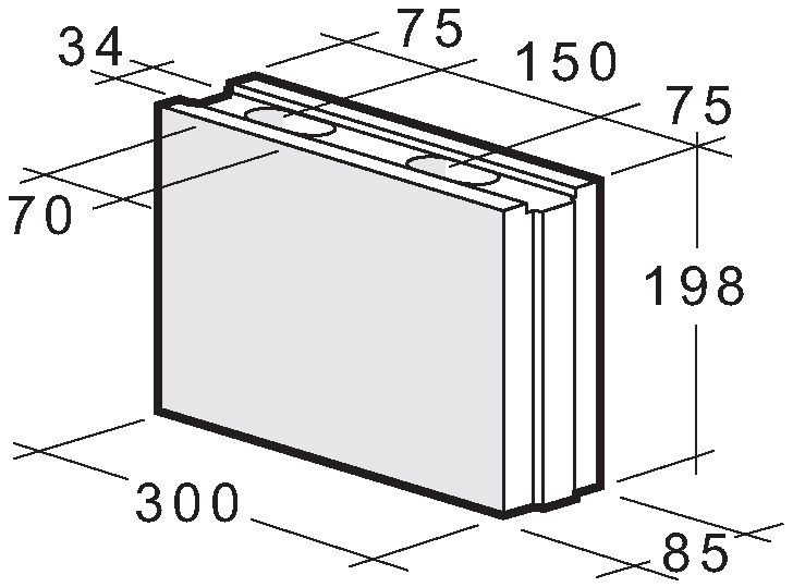 Väliseinäpontti 300 Kahi 300x85x198