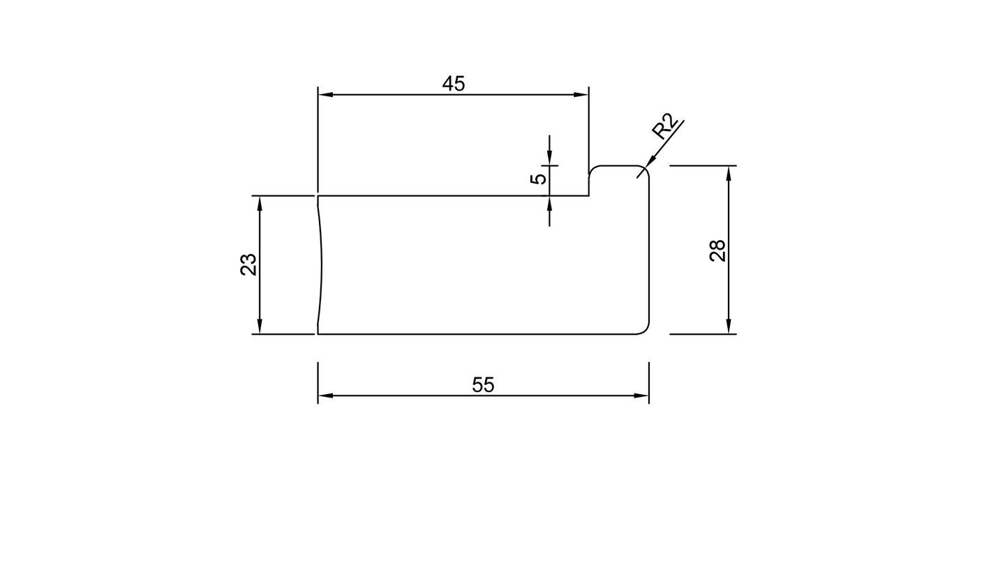 WC-kynnys tammi M9 28x55 83cm