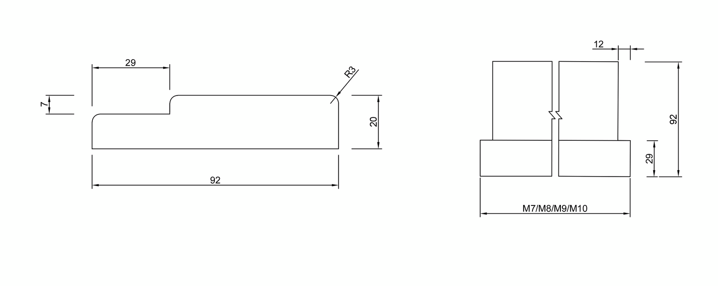 Irtokynnys 92/29 huullettu M10 93cm tammi