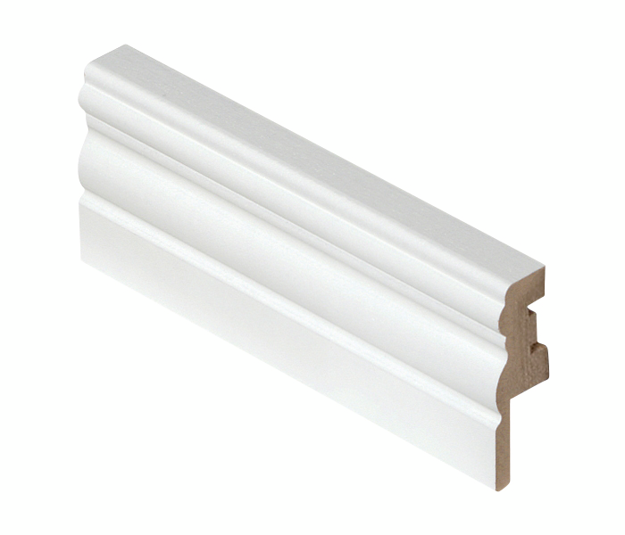 Jalkalista 19x60x2800mm MDF valkoinen antiikki johtoura 382-00