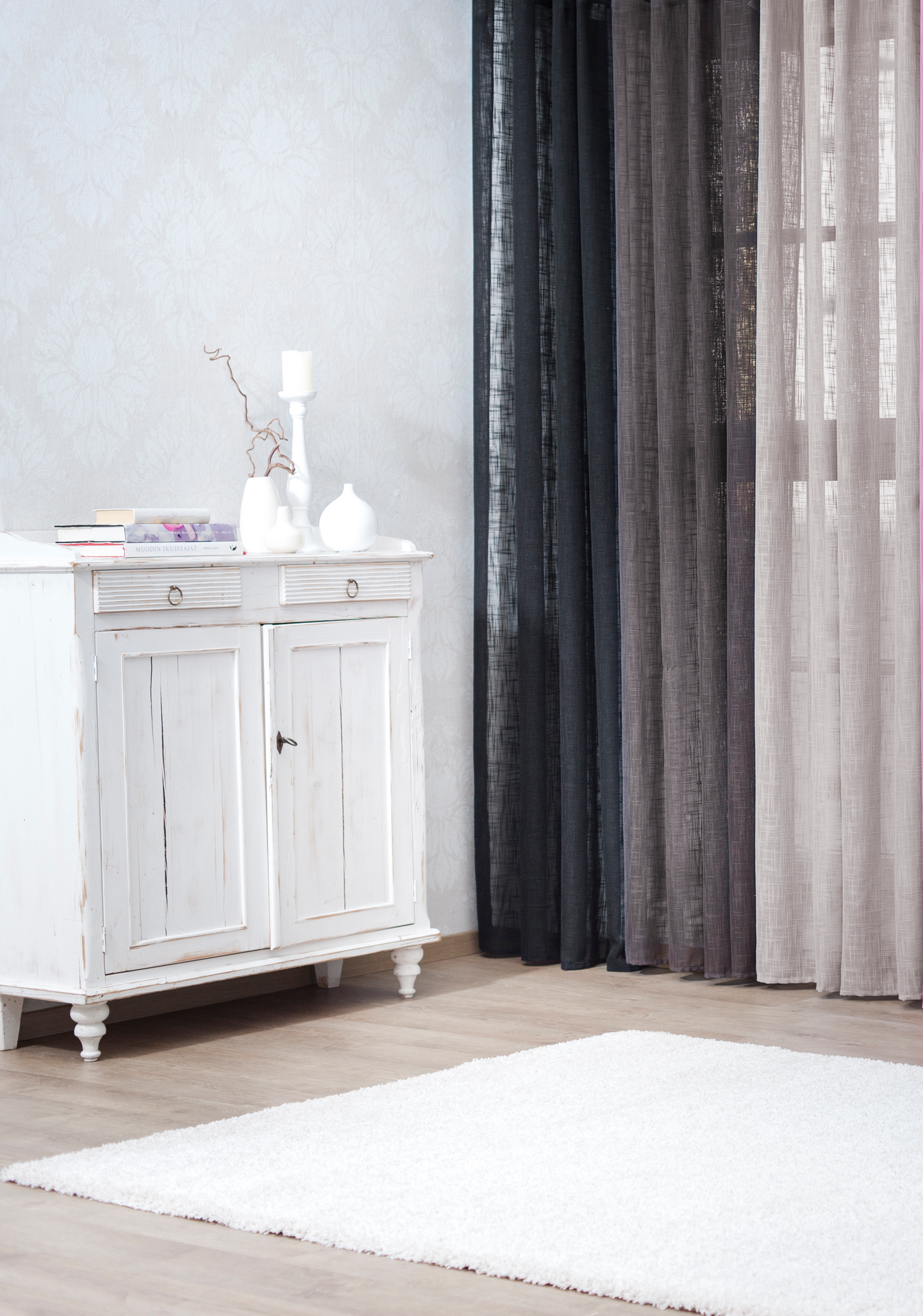 Valmisverho Cello Signe 130x240cm valkoinen 2kpl/pkt