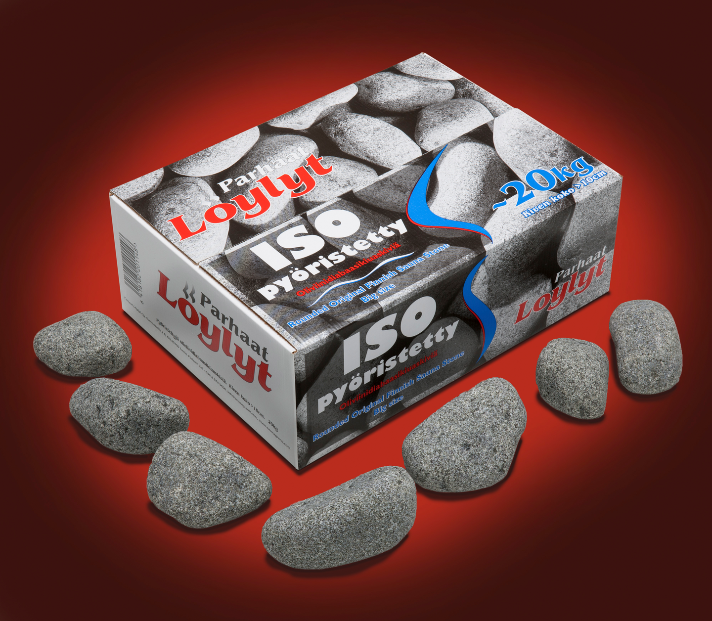 Kiuaskivi iso pyöristetty noin 10cm 20kg