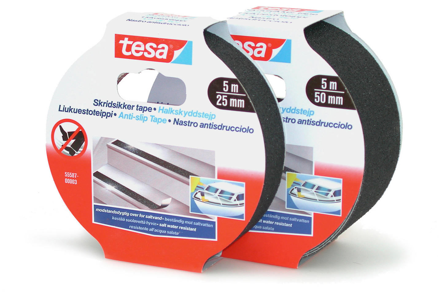 Liukuesteteippi Tesa Anti-slip 25mmx5m musta