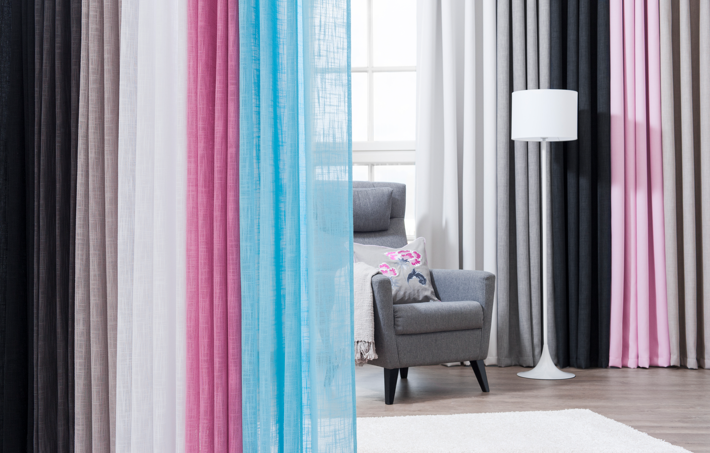 Pimennysverho Cello Linoso 140x240cm vaaleanharmaa