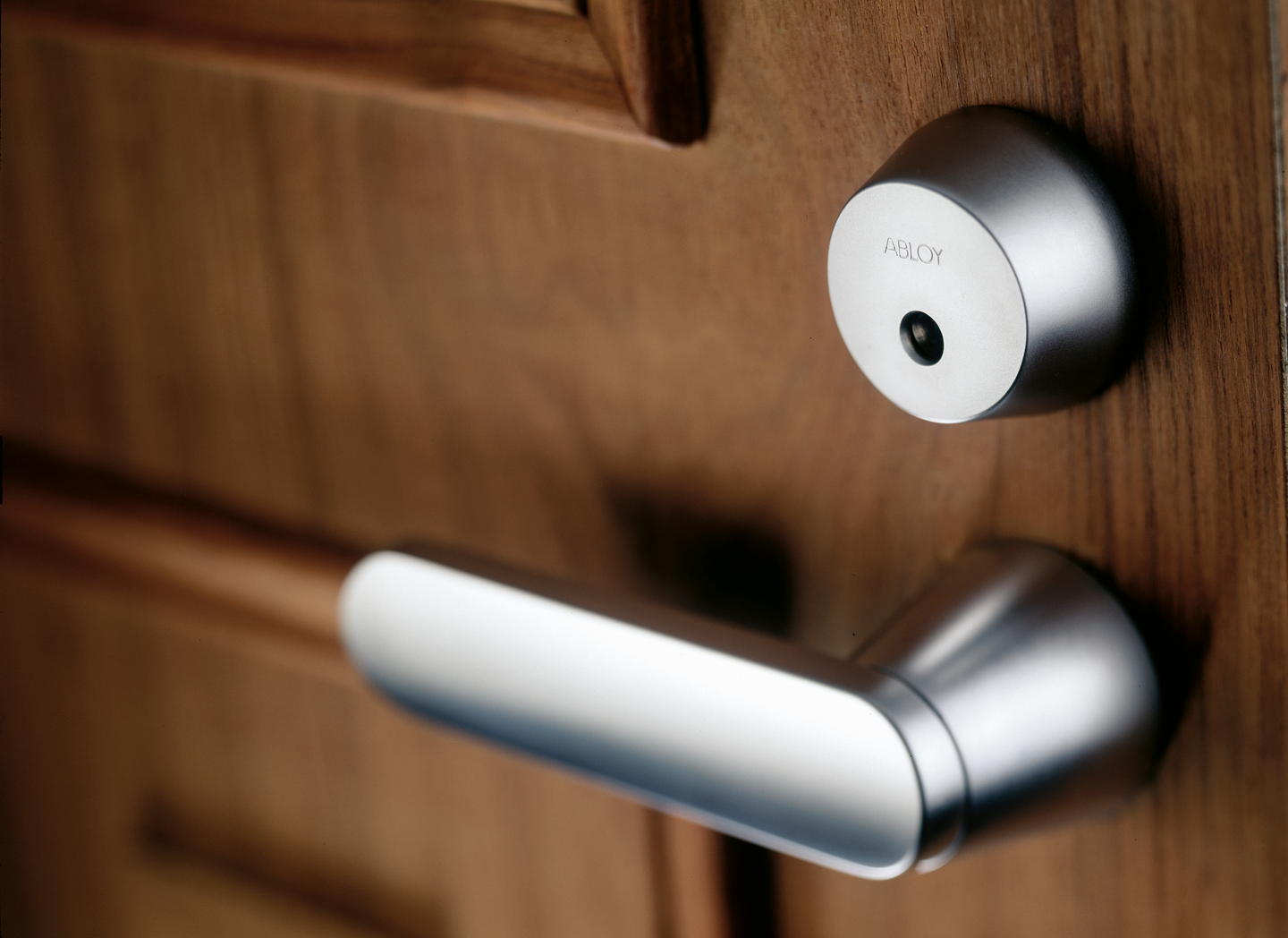 Ulko-oven painike Abloy Domus 12 messinki kromattu