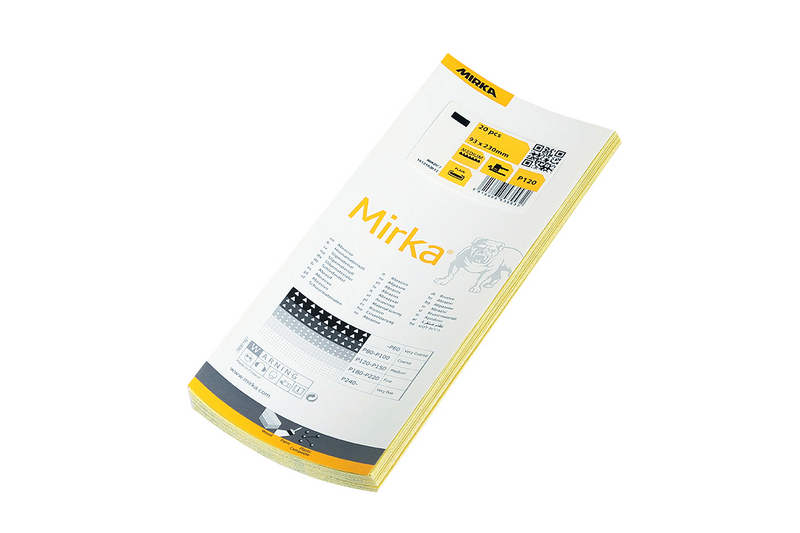 Hiomapaperi Mirka keltainen 93x230mm 120 20kpl