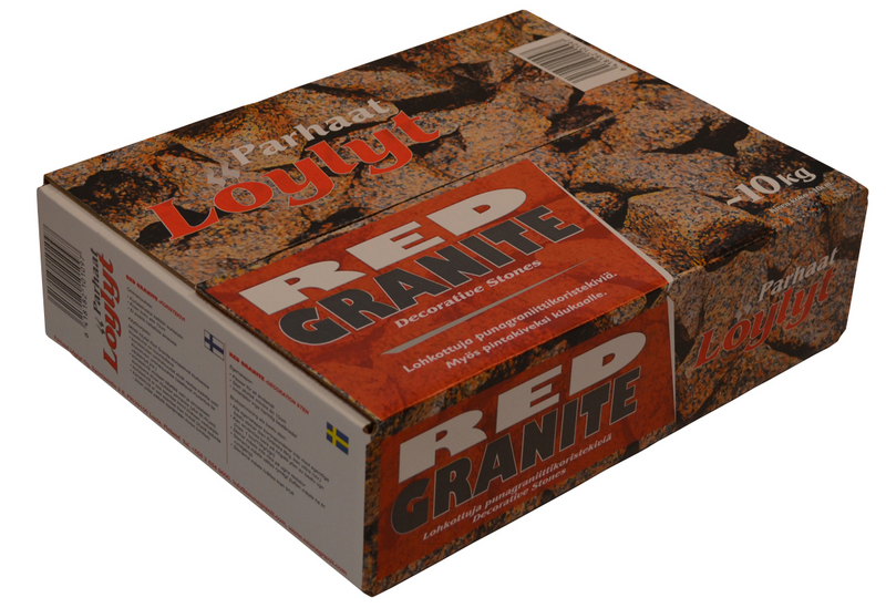 Kiuaskivi Parhaat Löylyt koristekivi Red Granite 10kg vain kiukaan pinnalle