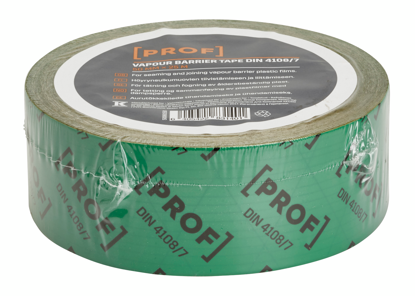 Höyrynsulkuteippi PROF 50mmx25m vihreä