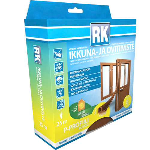 Ikkuna- ja ovitiiviste RK P-profiili ruskea 25m