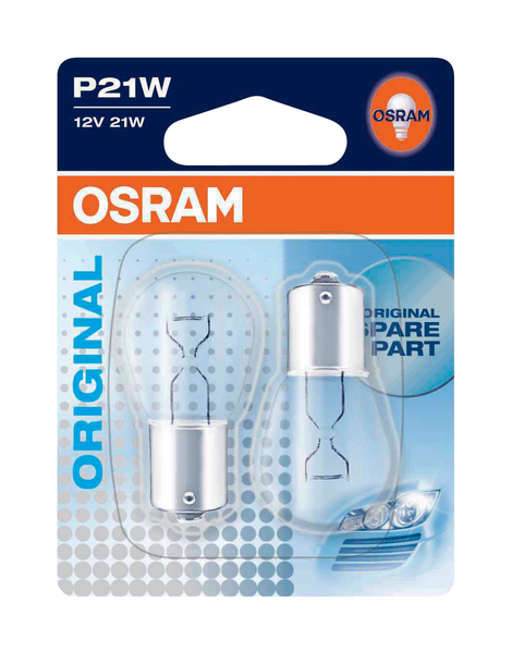Jarru-/takavalolamppu Osram P21W 12V 2kpl