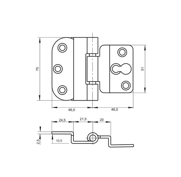 Väliovensarana PROF 602 säädettävä huulletulle ovelle valkoinen 2kpl