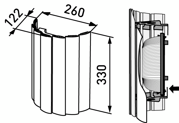 Saunavalaisin Ensto AVH15.1 mänty seinäasennus E14 IP44 kaareva