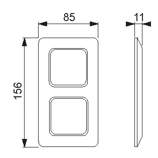 Peitelevy ABB Jussi 2512P 2-osainen