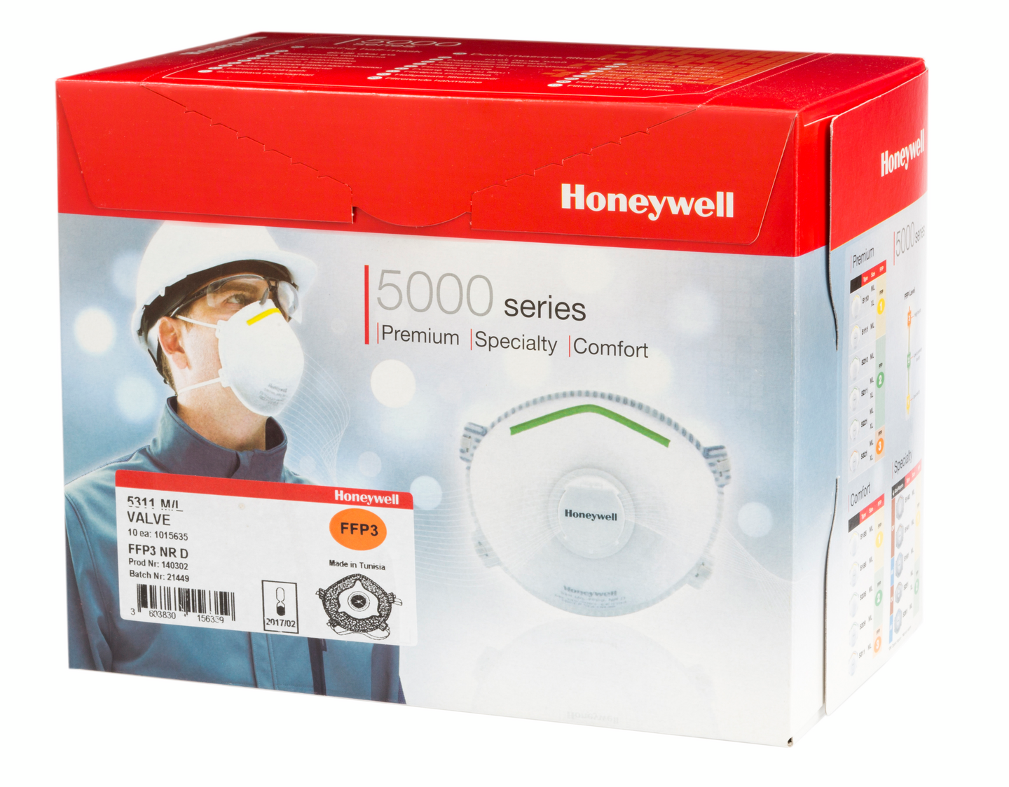 Hengityssuojain Honeywell 5311 FFP3 venttiilillä 10 kpl